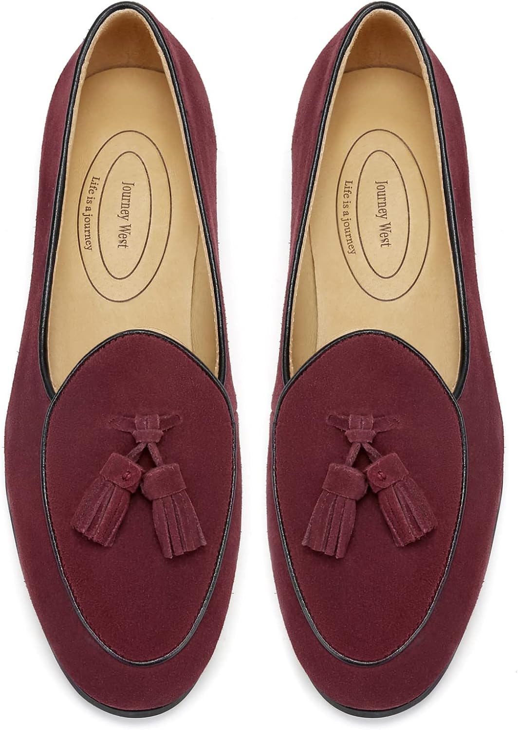 Journey West Suede Tassel Loafer for Women Slip-on Belgian Penny Loafers Shoes for Women in Many Colors