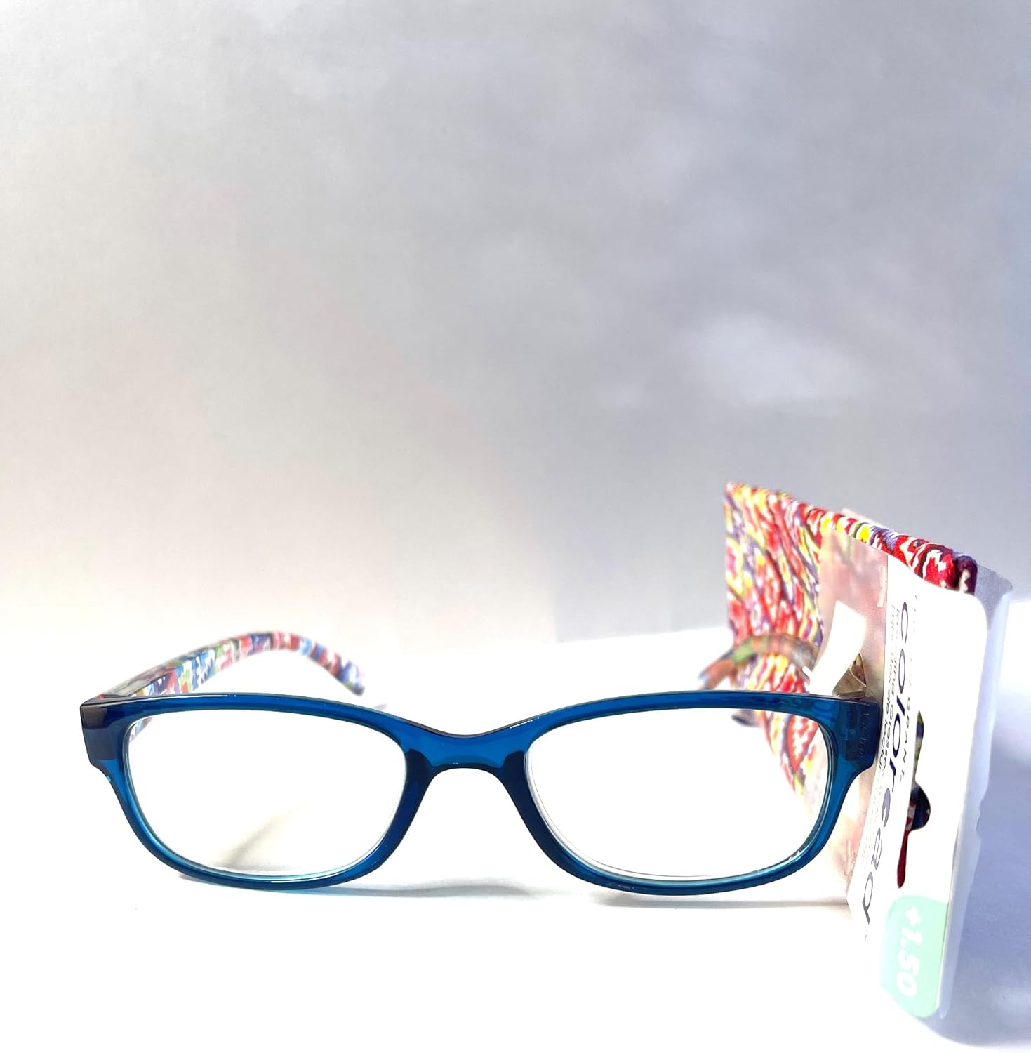 Foster Grant colored reading glasses, Makayla blue printed temples +1.25 - Image 2