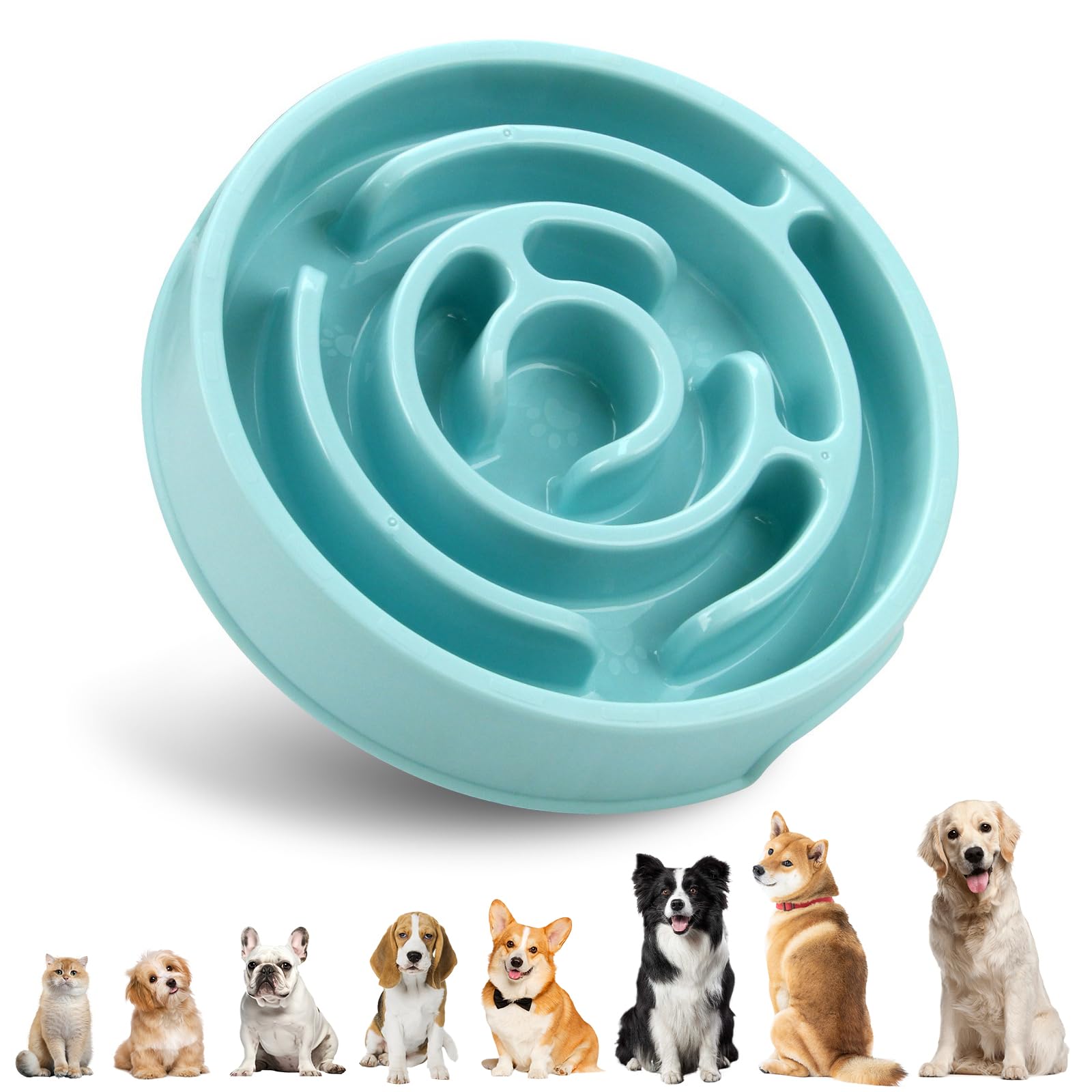 SUOXU Slow Feeder Dog Bowl Non Slip Slow Eating Interactive Fun Puzzle Pet Bowl Feeding Bowls,Bloat Stop Dog Food Bowl for Small Medium Size Dogs Cats — image 1
