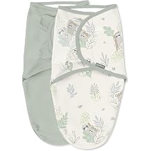 SwaddleMe by Ingenuity Original Swaddle, 100% Cotton, Improves Sleep &amp; Calms Startle Reflex, 0-3 Months, 1.0 TOG, 2-Pack, Baby Swaddle Blanket - Peekaboo Sloth
