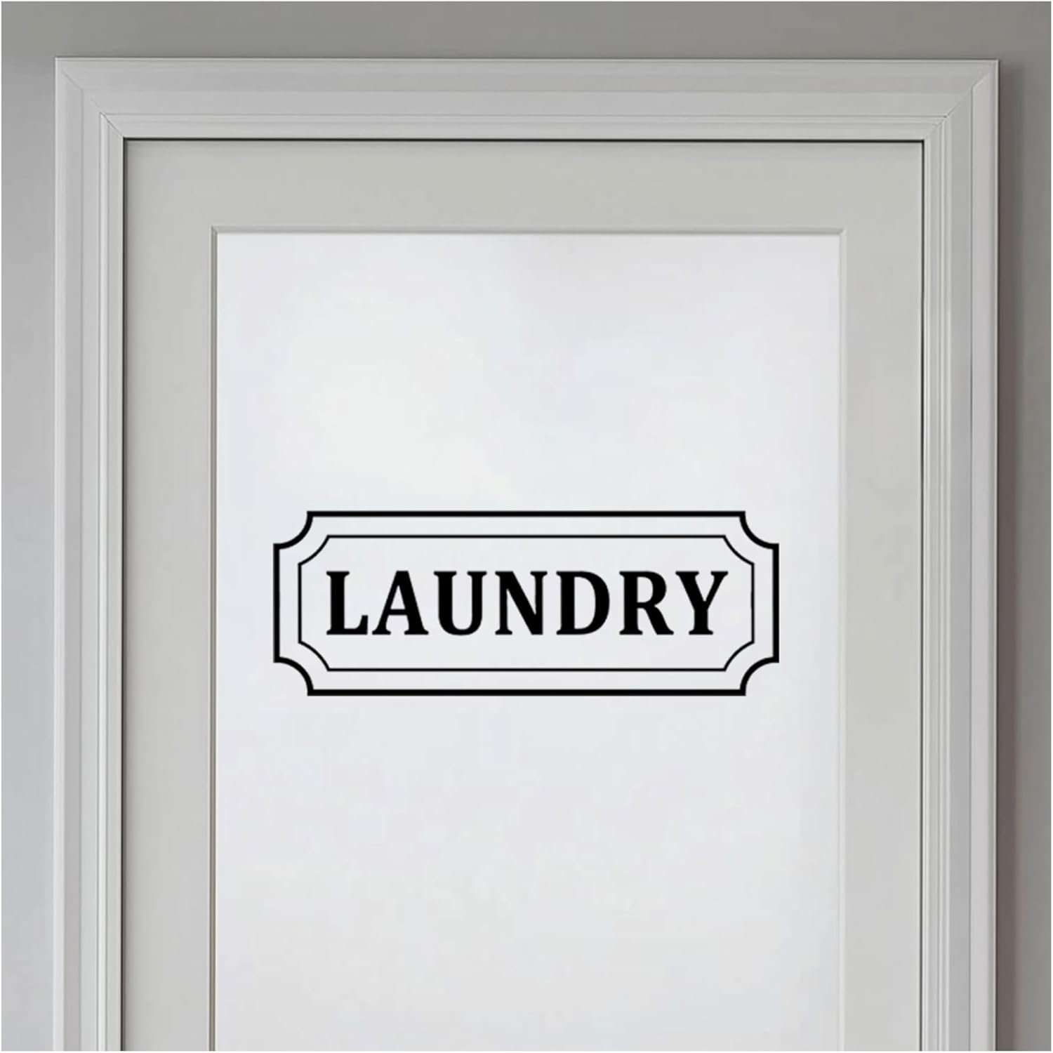 Laundry Room Door Decal – Black Vinyl Wall Sticker – Washer & Dryer Room Sign for Glass Door or Wall, 14 x 5.2 Inch