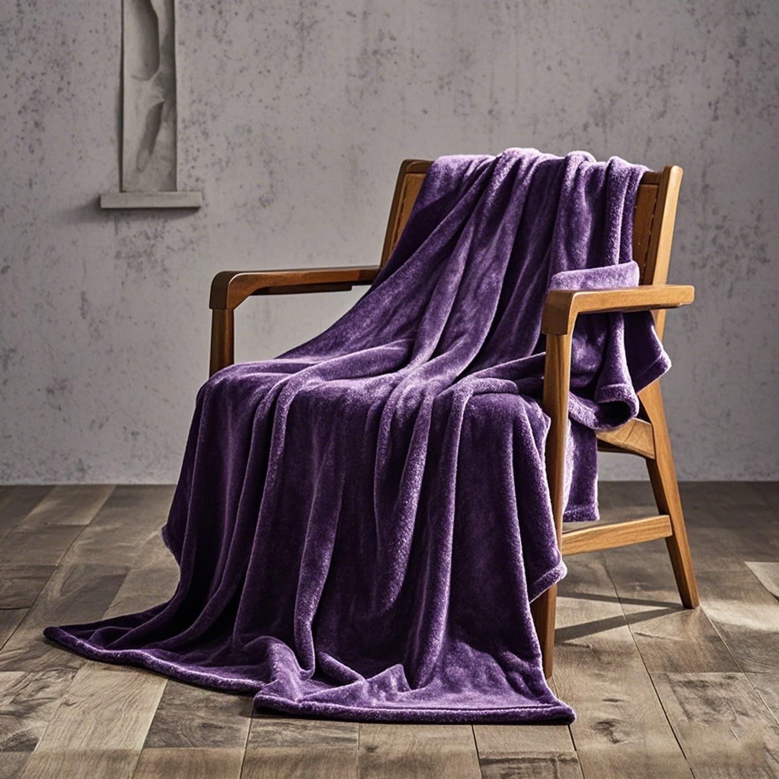 Manta Franela 140 x 190 cm Suave y Cálida Acogedora y Aómoda Mantas para Cama Invierno Gordas Personalización de Soporte para Niño Mascota Cama Habitacion Dormitorio, Morado Oscuro