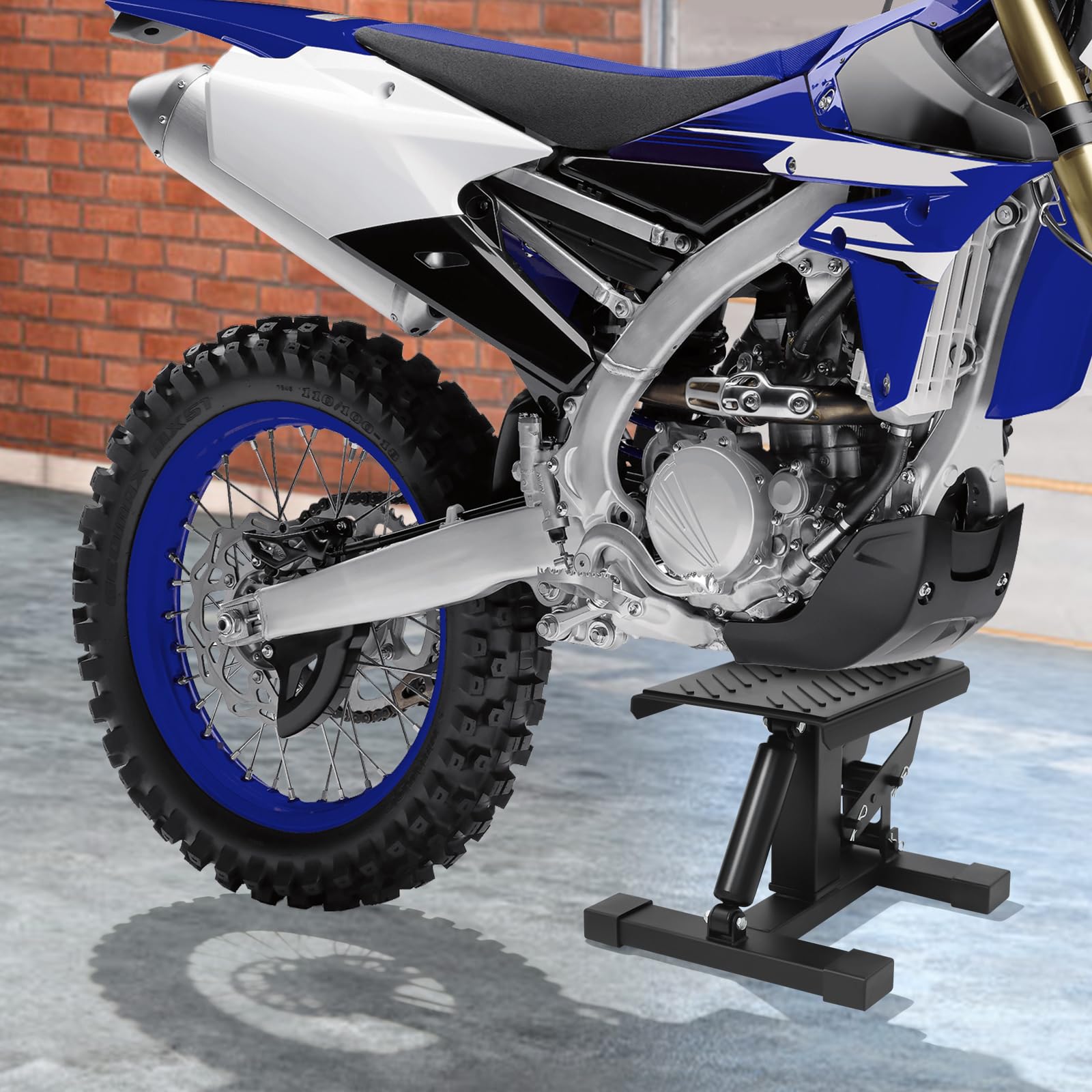 Cavalletto idraulico professionale per moto, cavalletto sollevatore per moto, motocross, cavalletto sollevatore pieghevole, supporto universale per moto, regolabile in altezza 25-34 cm, carico massimo
