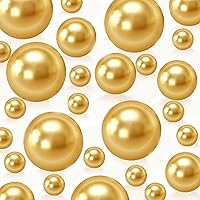 Vista 42 de 150 cuentas de perlas de imitación pulidas en crema sin agujeros para decoración de relleno de jarrones, rellenos de perlas de plástico