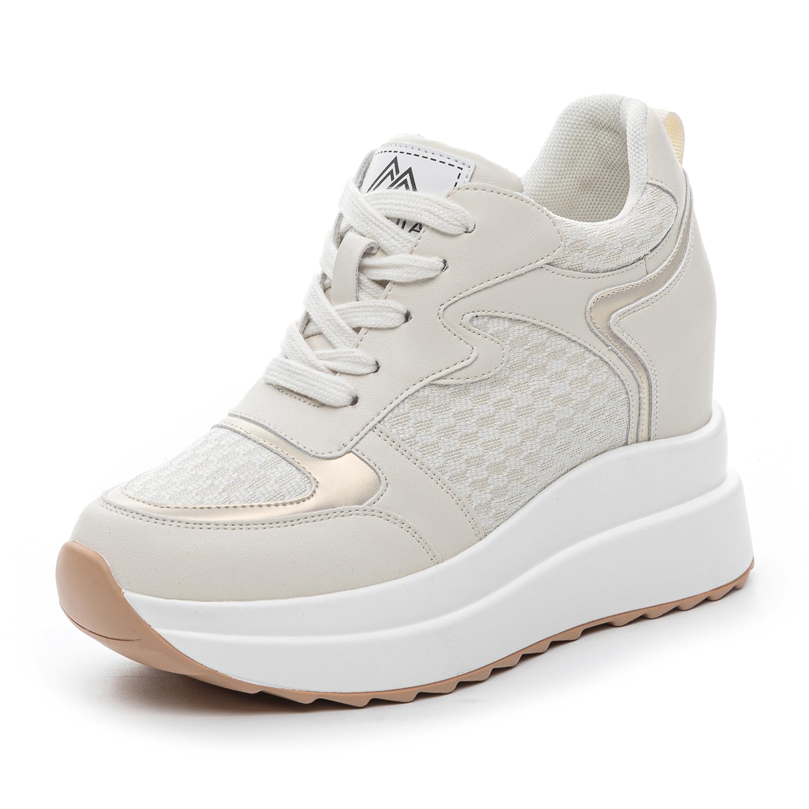Zapatillas Plataforma Mujer Zapatillas de Cuña Deportivas Transpirables Casual Comodos Zapatos Altas Tacón de Cuña 10CM