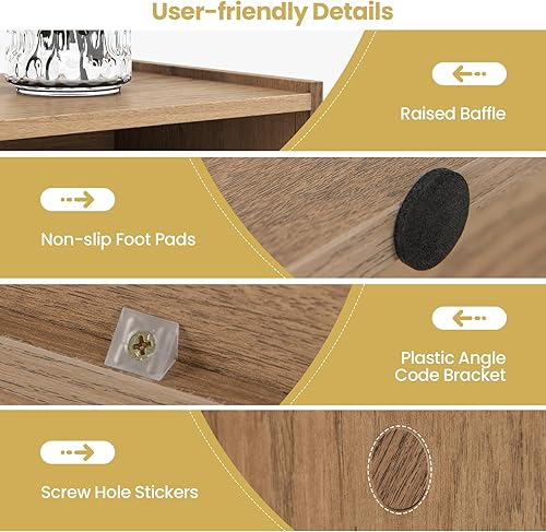 Miniatura 8 de Tangkula Estantería de madera de 8 cubos, estantería de almacenamiento abierta de 3 niveles, moderno gabinete multiusos para sala de estar, estudio,