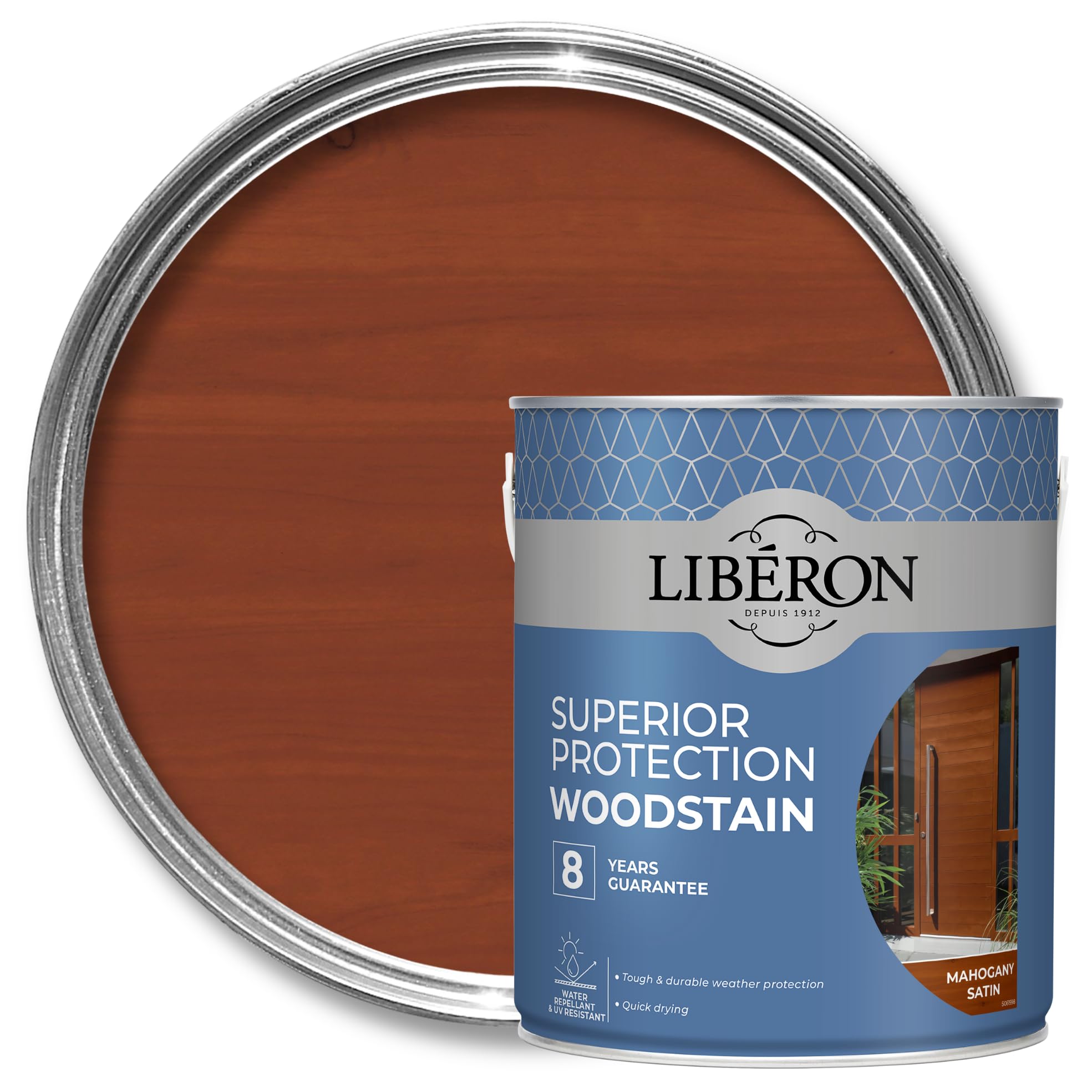 Libéron Superior Protection Woodstain for Exterior Wood, Mahogany, 2.5L