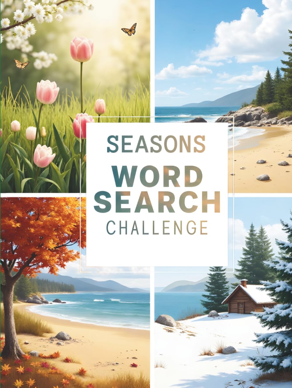 Seasons Word Search Challenge: Strengthen Vocabulary, Memory, and Thinking Skills with 50 Challenging Puzzles plus 10 Bonus Coloring Pages!