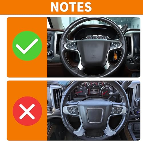 Miniatura 2 de RT-TCZ Para Silverado Panel de volante de fibra de carbono para Chevrolet SilveradoSuburbanTahoe 2014-2018 para GMC SierraYukon 2014-2018 negro