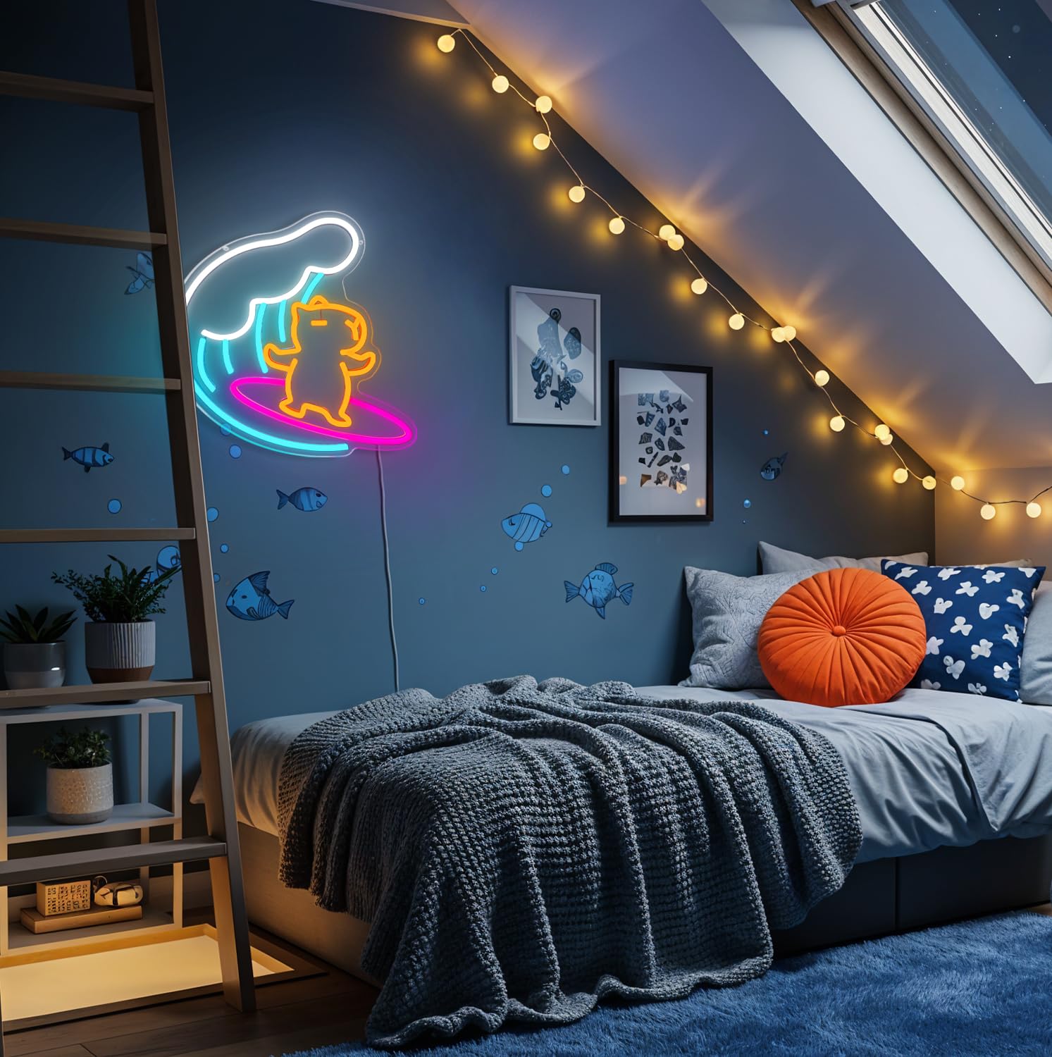 Surfendes Capybara Neon Schild niedliche Tier Dimmbar LED Schilder für Kinderzimmer USB Capybara Nachtlicht lustige Leuchtreklame für Kinderzimmer Spielzimmer Bar Strand Party Geschenk
