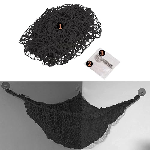 Miniatura 4 de Hamaca de animales de peluche, red de almacenamiento de hamaca de juguete, soporte de red de malla para juguetes de malla gigante, esquina de pared