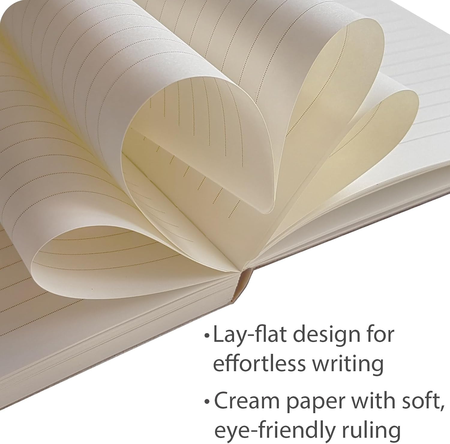 le vent Set of 2 Lined Bound Notebooks A5 – Each 200 Lay Flat Pages – 5x8 Hardcover Journal Refills – Fountain Pen Friendly 100 gsm Paper – 100% Recycled Notebook image 4