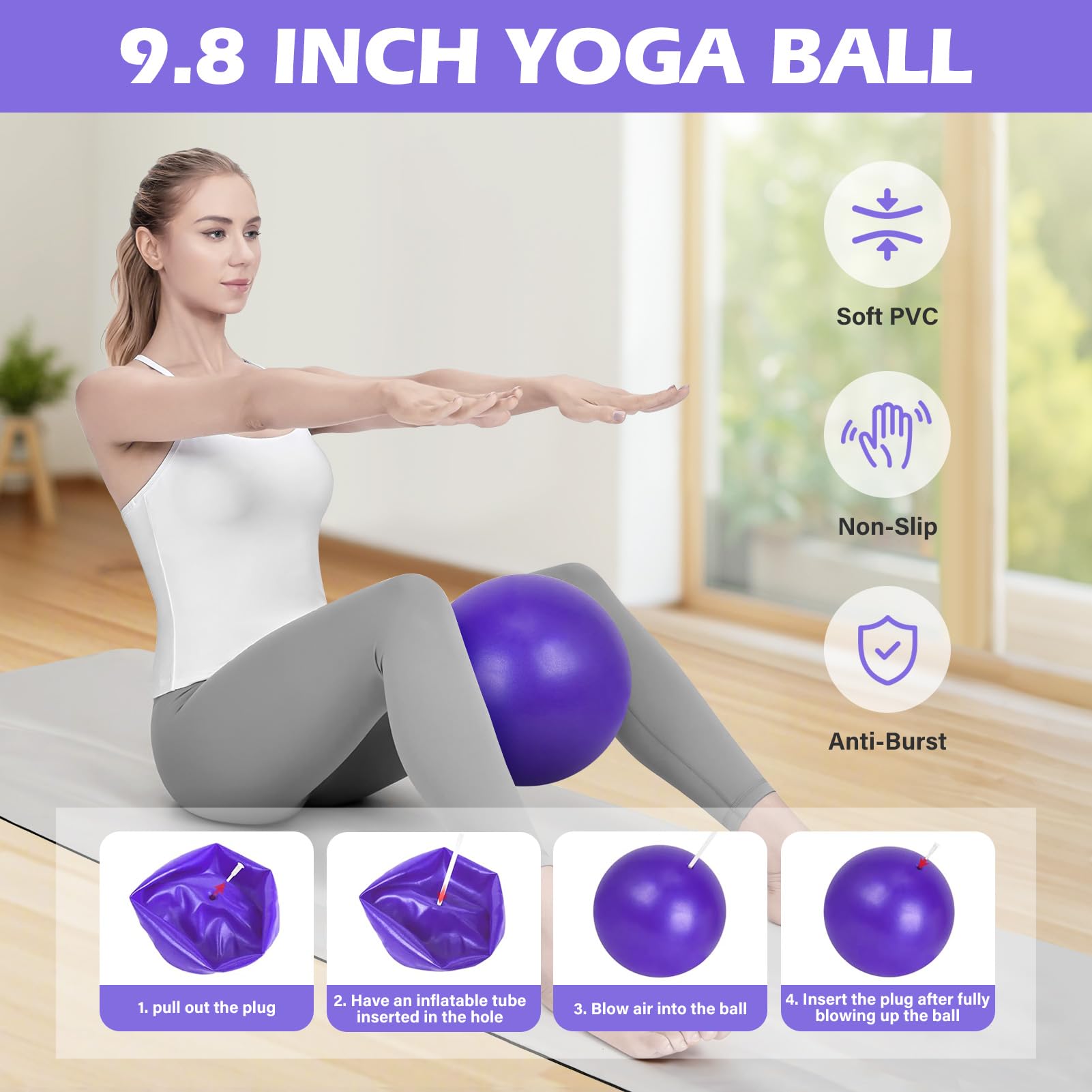 BINIBINI® Pilates Ring Set Mit Pilates Ball Und Fitnessbändern - 5 - View #4