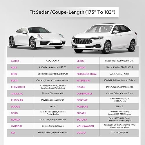 Miniatura 5 de Funda de coche para Coupe Sports Sedan impermeable para todo tipo de clima, ajuste universal Audi TT, BMW Z4, Porsche 718 Boxster Cayman, Toyota