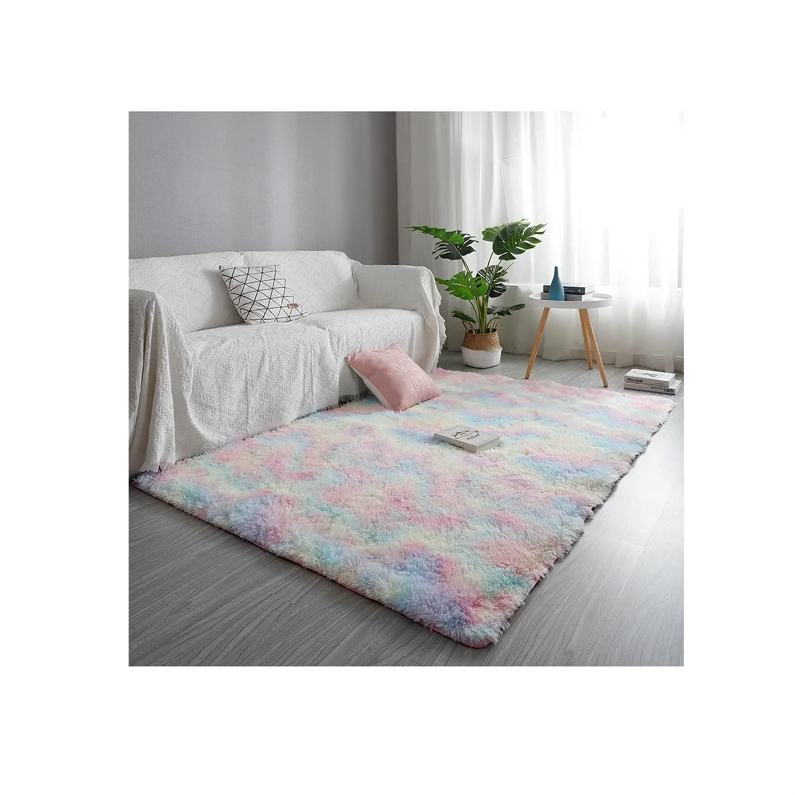 Tapis en peluche multicolore 80x160 pour chambre d'enfant