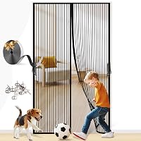 FORTRY Mágneses Szúnyogháló Ajtóra 90x210cm Ragasztós Rögzítés Fúrás Nélkül 1
