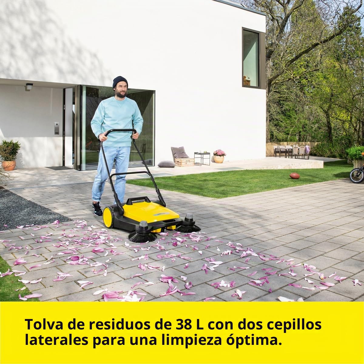 KÄRCHER S 6 Barredora Manual con Dos Cepillos Laterales, 3.000 m²/h, depósito 38 L (1.766-460.0)