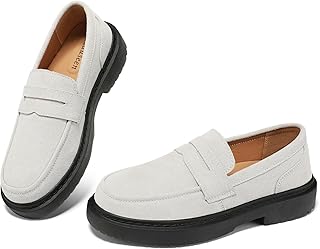 BEAUSEEN Women's Suede Penny Loafers Casual Lightweight Slip On - Comfortable Walking Shoes,Chic Flat for Work & Travel