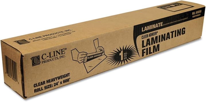 C-Line 65050 Cleer Adheer Self-Adhesive Laminating Film, 2 mil, 24-Inch x 50 ft. Roll