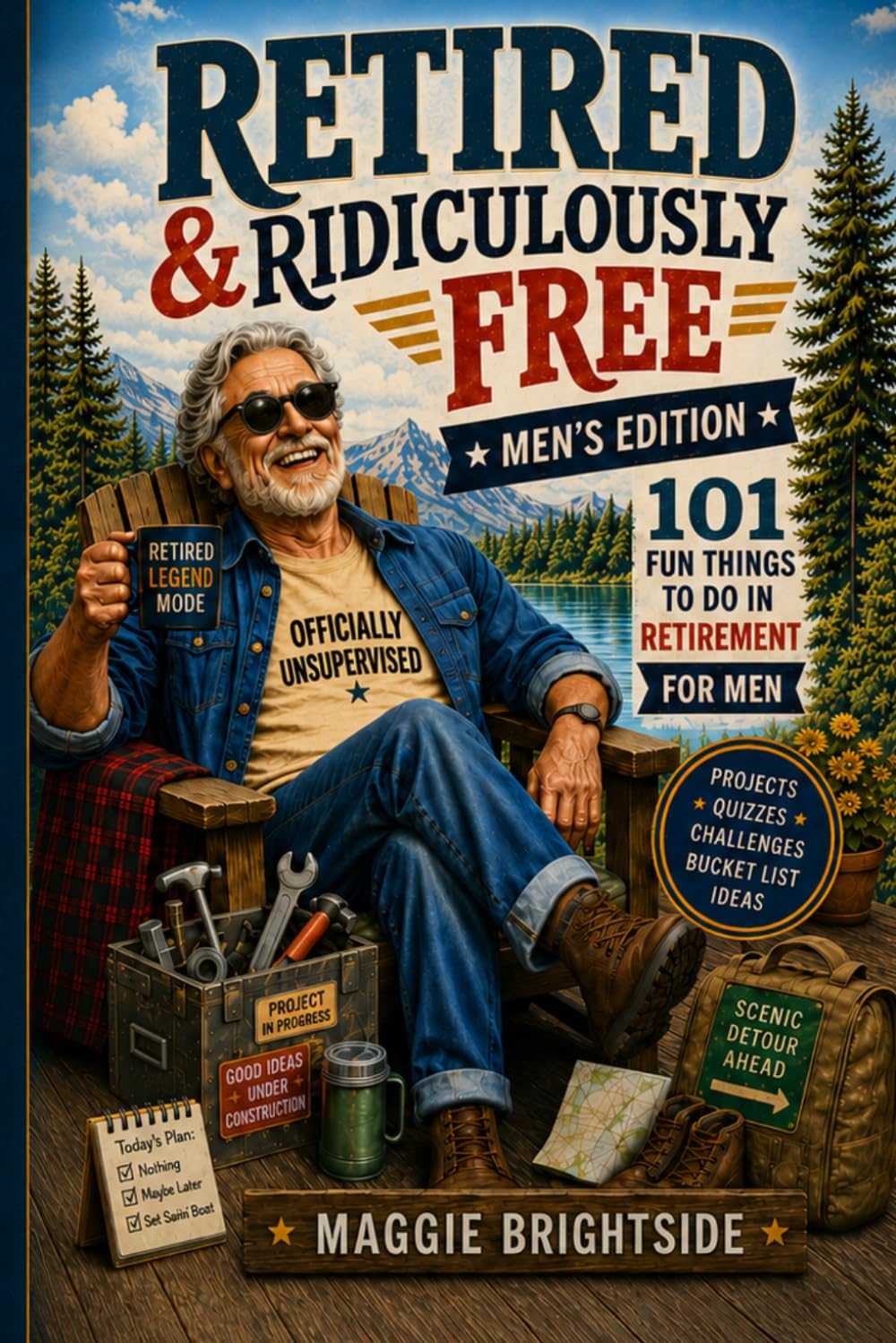 Retired & Ridiculously Free: Men’s Edition: 101 Fun Things to Do in Retirement for Men: A Funny Retirement Gift Book with Bucket List Ideas, Quizzes, Challenges, Projects, and No More Monday Meetings