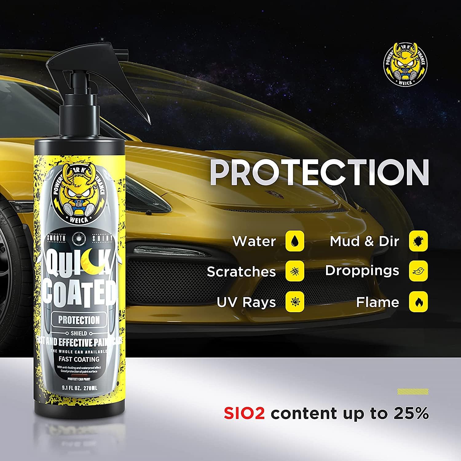Buy WEICA Ceramic Coating Car Wax Spray SiO2 Quick Fortify Coat