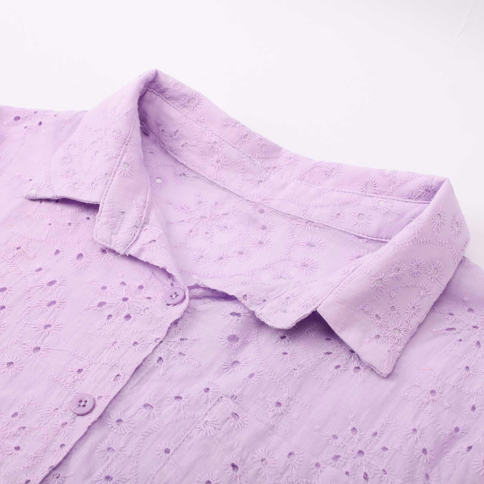 Camisa de lino de gran tamaño con botones para mujer, a la moda, manga larga, cuello, ligera, de lino, algodón, para verano, unicolor, casual, trajes de muselina, ajuste holgado, bordada
