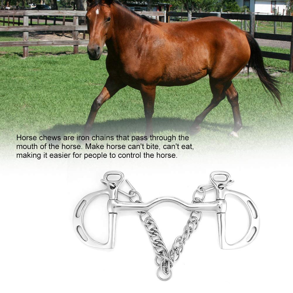 wosume Rodillo de Boca cómodo y Seguro, masticación de Caballos, Cadena de Boca de Caballo Caballo Bocado para Caballo para Uso prolongado(The Horse's Mouth is 125 mm Long)