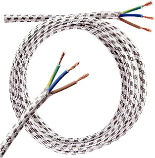 SPARES2GO 2m Universal Steam Generator Iron Mains Cable Flex Lead (3 Core, 2 Metre)