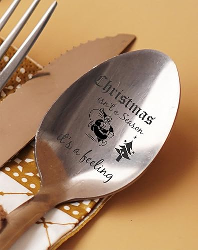 Miniatura 5 de Regalo navideño para mamá, papá, compañero de trabajo, amigos, hijo, hija, regalo de cuchara hermosa grabada para Navidad, relleno de calcetín de