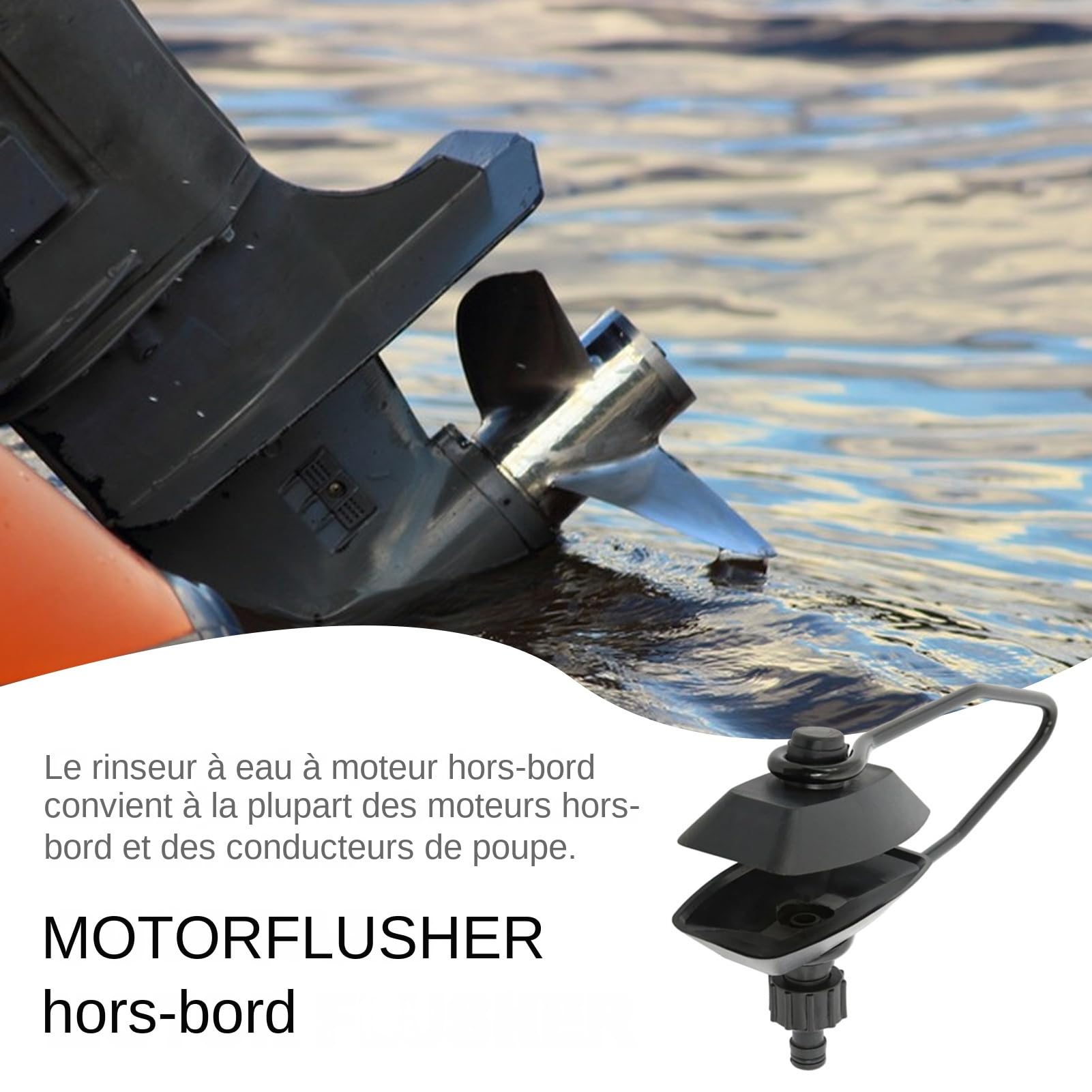 Générique Fusher À Moteur Hors-Bord - Outil d'entretien, Muffs d'eau du Moteur De Bateau | Équipement De Rinçage en Eau Douce avec des Systèmes D'entraînement Sévère, Doublées À Deux Oreilles
