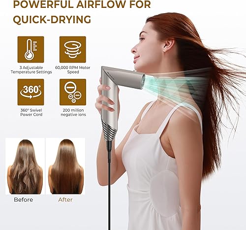 Miniatura 5 de Cepillo secador 5 en 1, cepillo secador de pelo con moldeador de aire desmontable, peinado mágico iónico negativo, cepillo de aire caliente para