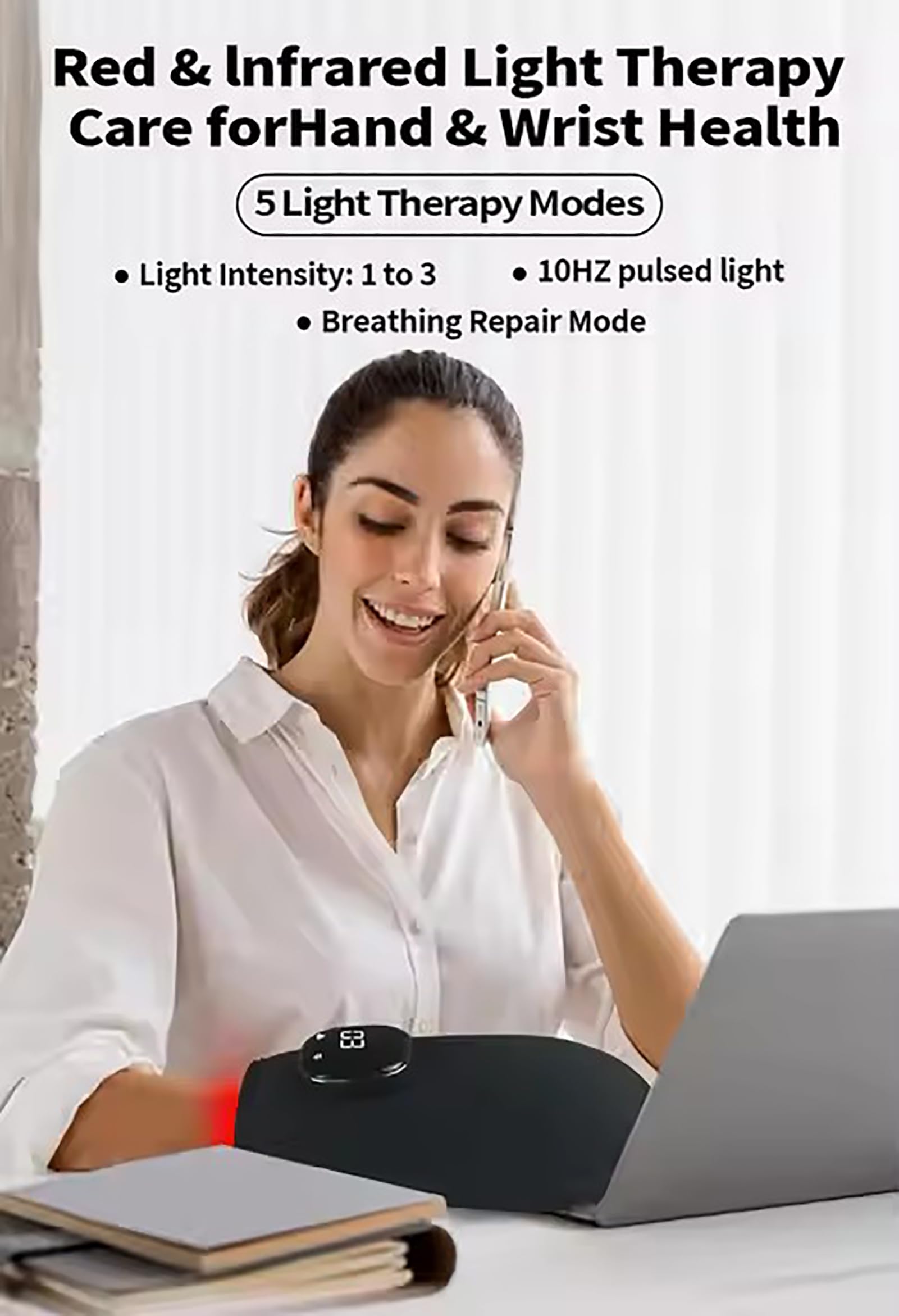 GOURIXIN Terapia de luz roja inalámbrica para Manos con Artritis, Dispositivos de Terapia de luz infrarroja cercana, Guante para Dedos y Alivio del Dolor en Las articulaciones de la muñeca
