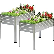 2PCS Galvanized Raised Garden Beds with Legs 48x24x32in