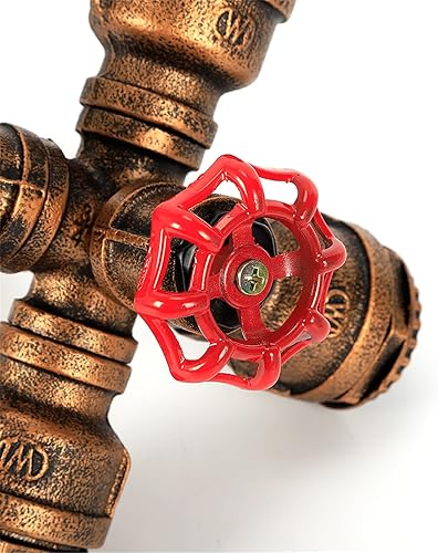 Miniatura 7 de TFCFL Lámpara colgante industrial, lámpara colgante con forma de tubería vintage, lámpara colgante de techo de metal de hierro negro para interiores