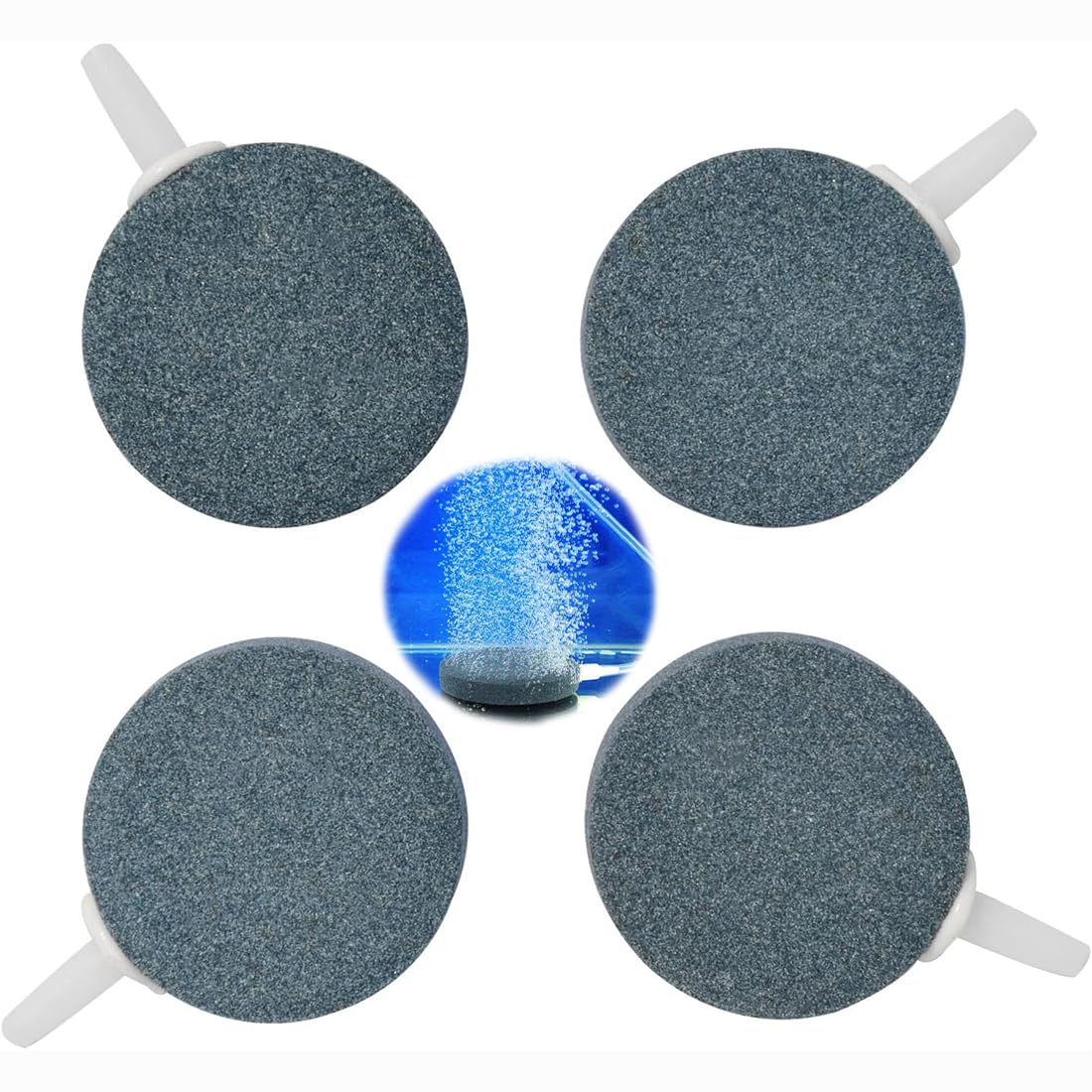 Lot de 4 Pierres à air d'aquarium, Pierre à oxygène pour étangs, Diffuseur d'oxygène à Bulles pour Aquarium,Aquarium Air Stone,Barboteur pour Aquariums,Diffuseur Air Aquarium