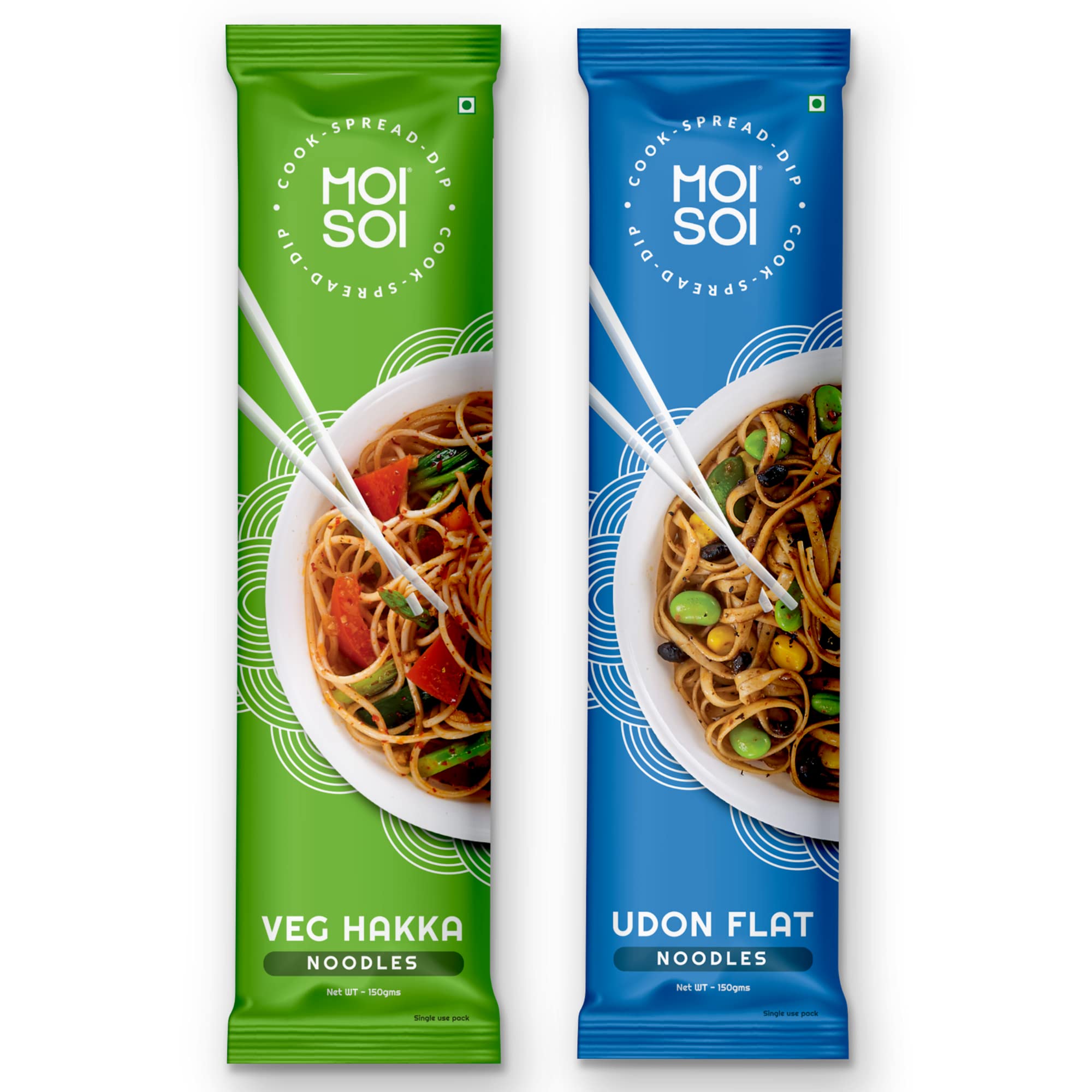 MOI SOI® Noodle Pack of 2 - Veg Hakka Noodle + Udon Noodle