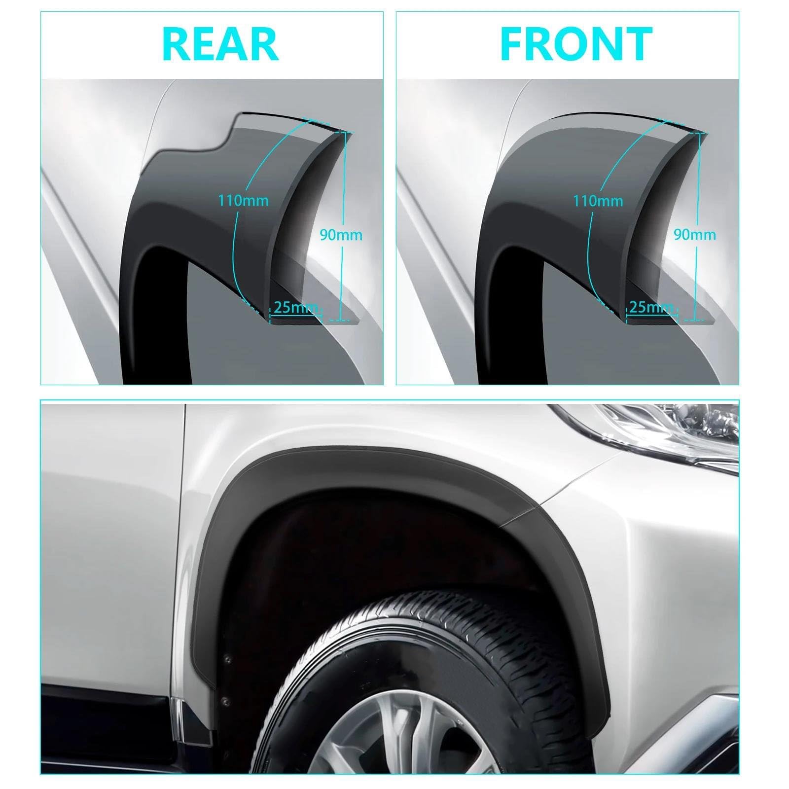 Łuk koła samochodowego 1 zestaw akcesoriów samochodowych matowa czarna części zewnętrzne 4,3" Fender Flares Rozszerzenie łuku koła do Mitsubishi dla Pajero Sport 2015-2019 Fender Flares