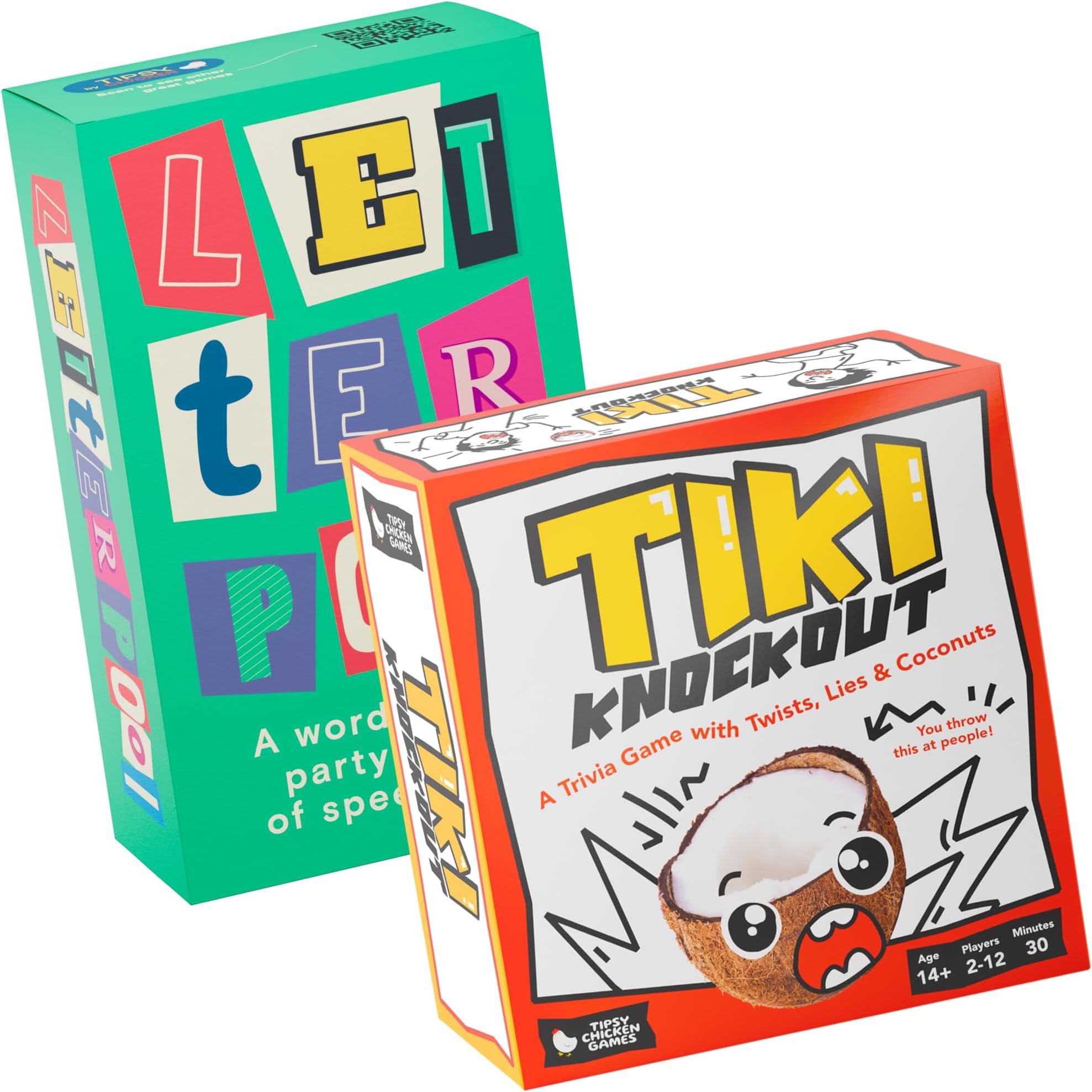 Save Up to 42% on Ultimate Fun Set: Letterpool Board Games for Adults, Family, Teens, Trivia, Word Card Game & Tiki Knockout Board Games for Adults & Teens – Fun Trivia & Bluffing