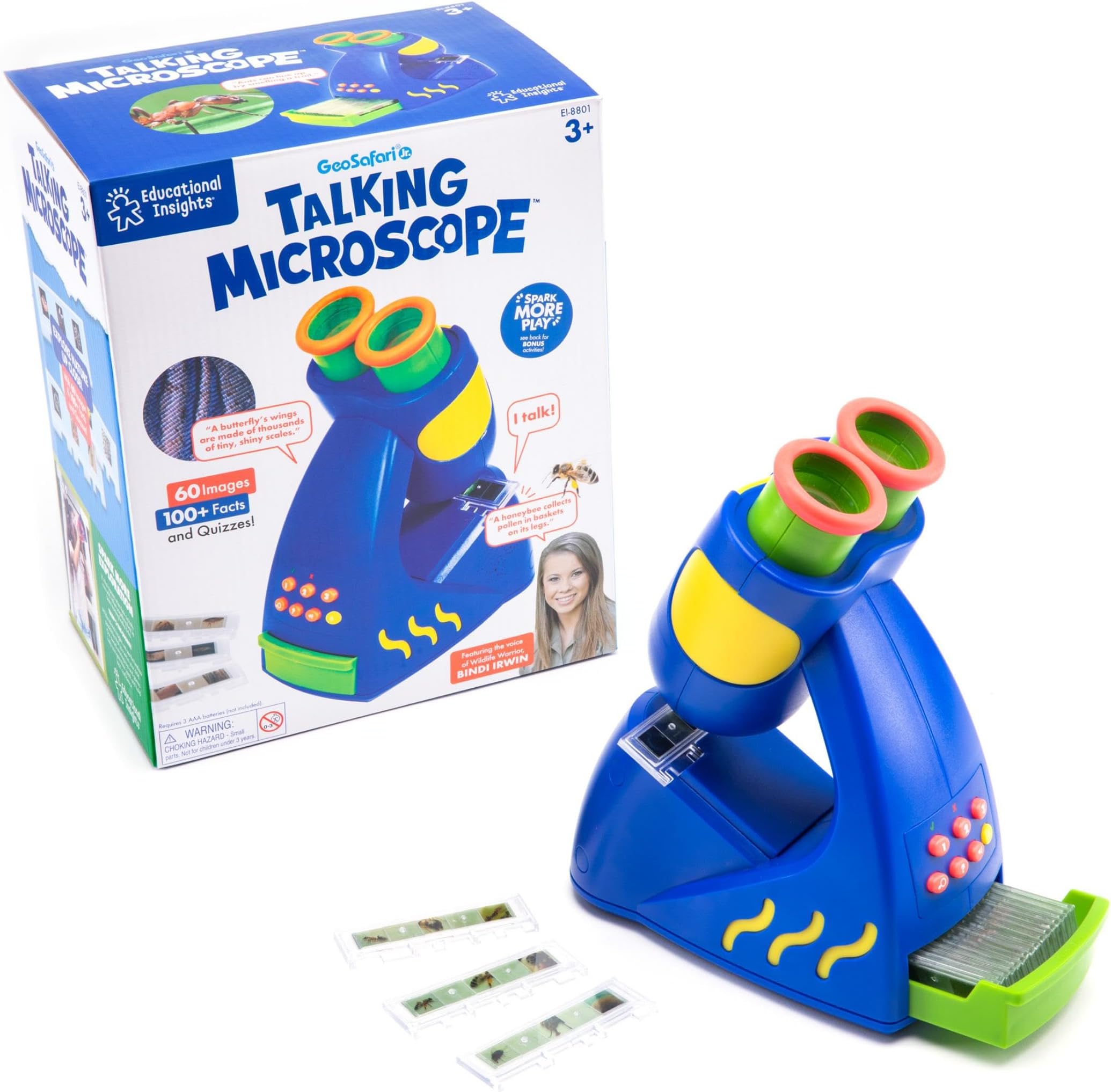 Learning Resources GeoSafari Jr. Talking Microscope Featuring Bindi Irwin: Microscope for Kids, STEM & Science Toy, Interactive Learning, Kids Microscope, Toy Gift Ages 3+