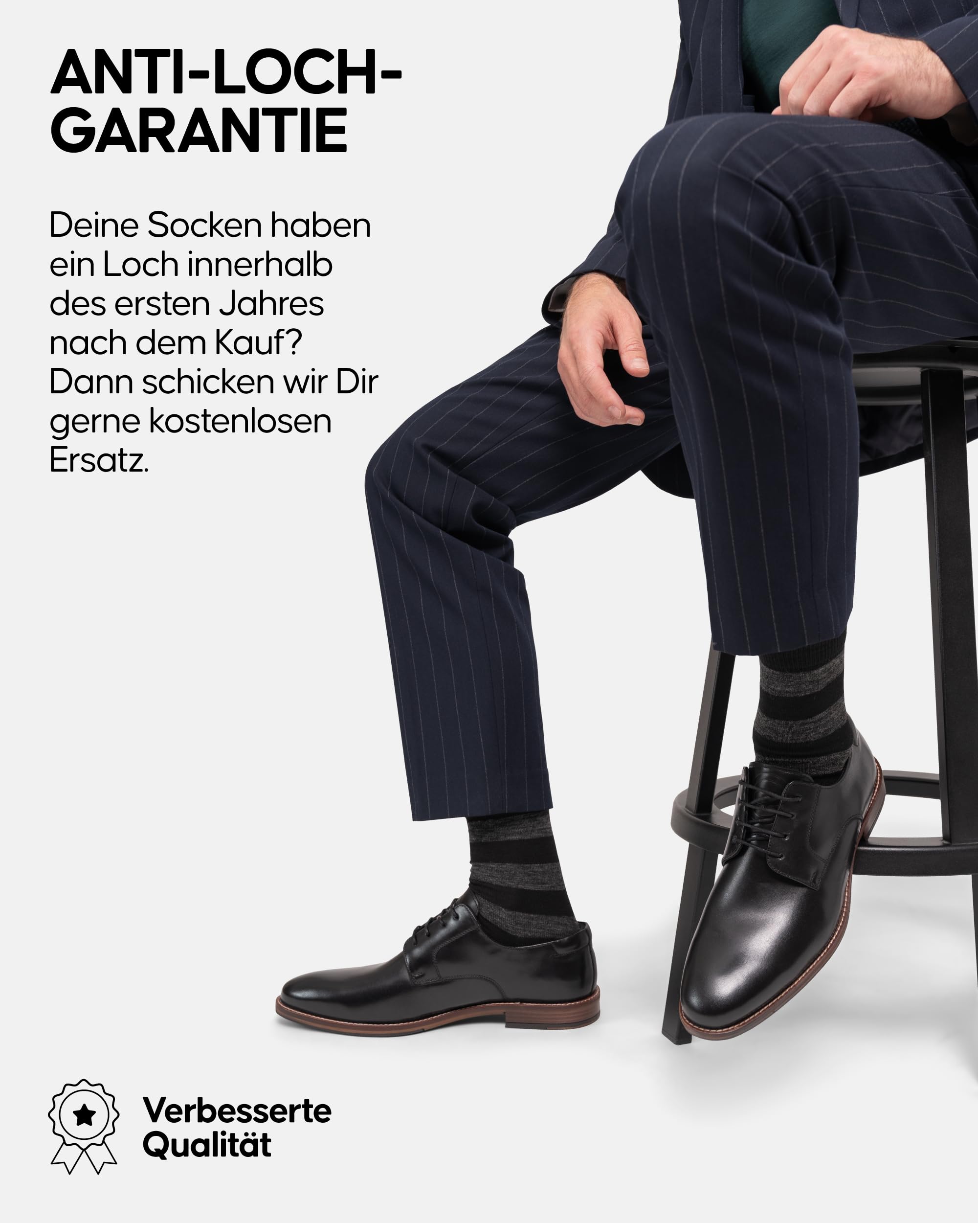 DANISH ENDURANCE Merino Socken mit Knopfsystem, Atmungsaktiv, 3 & 5 Paar | Merino Wollsocken mit Knopfsystem, Warm & Geruchshemmend, für Alltag, Büro & Business, Unisex