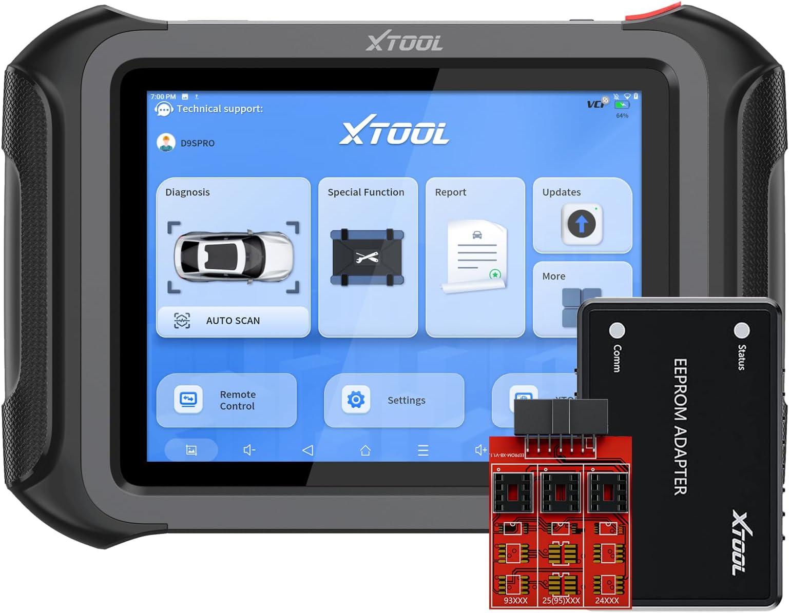 XTOOLD9S PRO Automotive Scan Tool with EEPROM: Topology OBD2 Scanner Diagnostic Tool with FCA AutoAuth, ECU Programming/Coding, Bidirectional/42+ Services, DoIP/CAN FD, 3-Year Update
