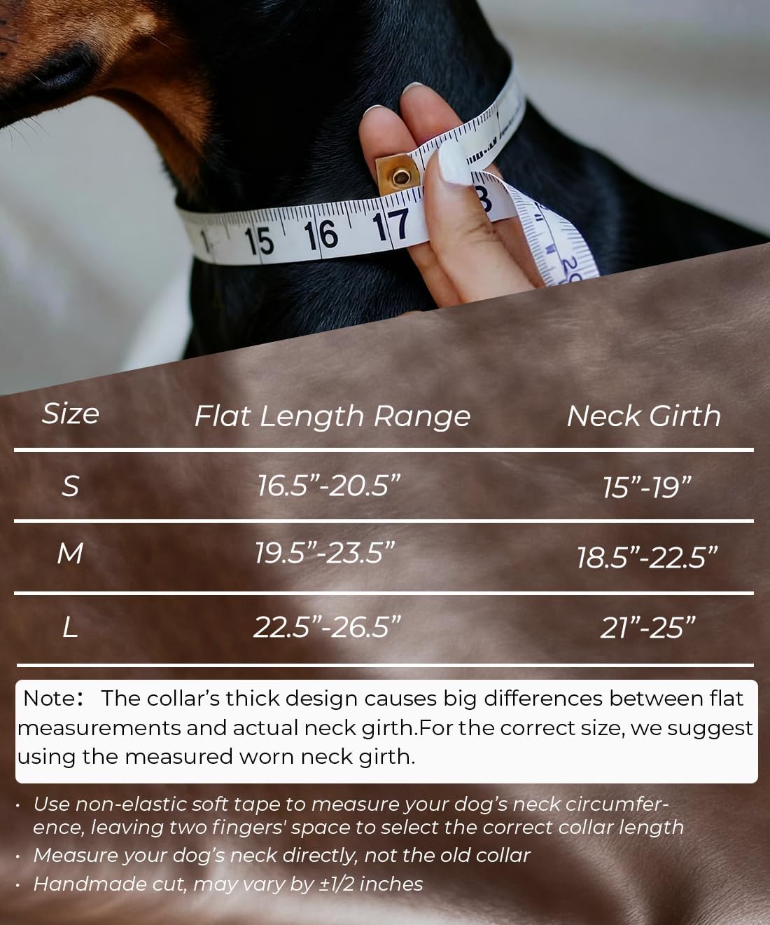 Leather Dog Collar, 2 inches Wide Heavy Duty Genuine Leather Collars, Handmade, Soft, and Luxury, Eye-catching Best Choice for Large and Medium Breed Dogs, Orange 18.5-22.5 in