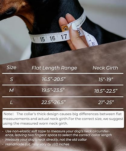 Miniatura 8 de Collar de cuero para perro, 2 pulgadas de ancho, collares de cuero genuino resistente, hecho a mano, suave y lujoso, la mejor opción llamativa para