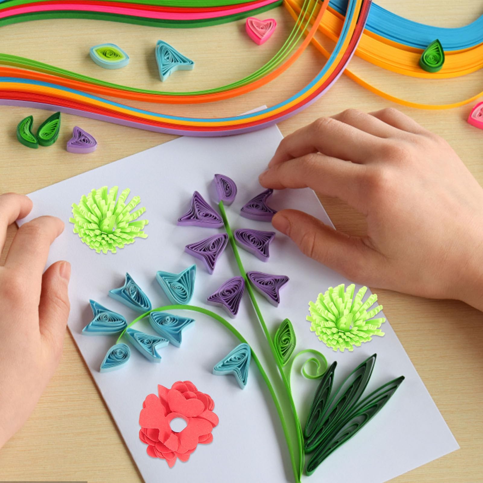 BRIGHTFUFU Handcraft Flower Quilling Paper DIY Accessory Quilling Set Multi-Combination Craft DIY Material
