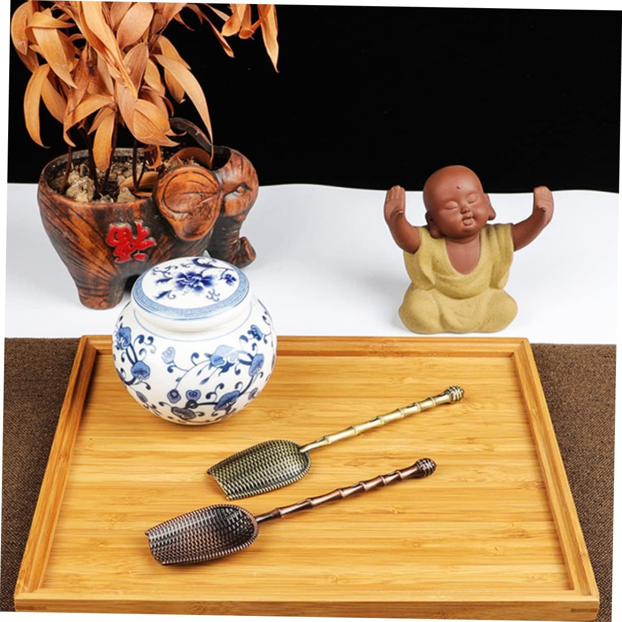 2pcs Metal Tea Spoon Shovel Long Handle Tea Scoops Sieve Serving Utensils for Party