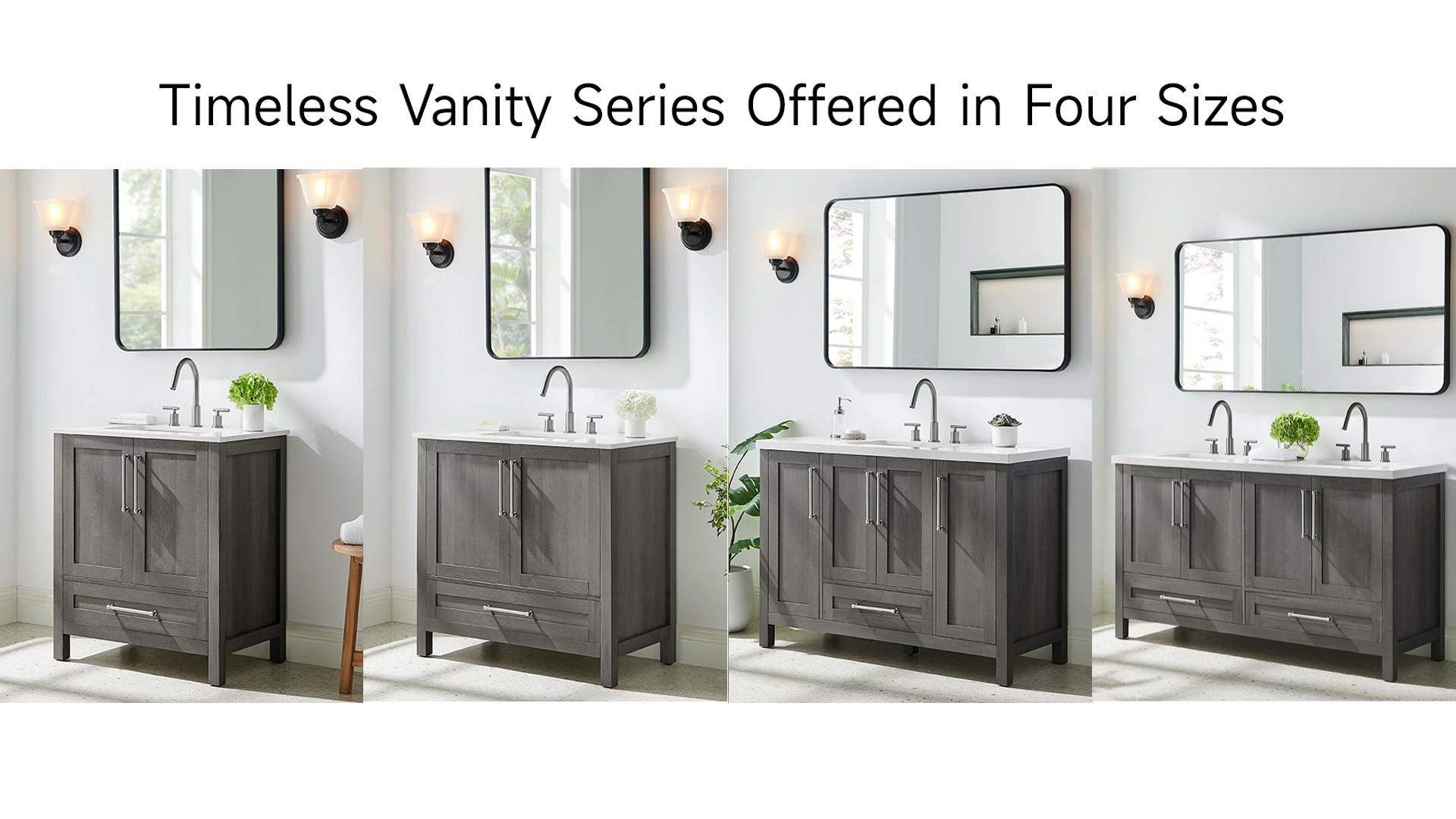 Daisy Grey Wood 60-Inch Double Bathroom Vanity with Two Sinks