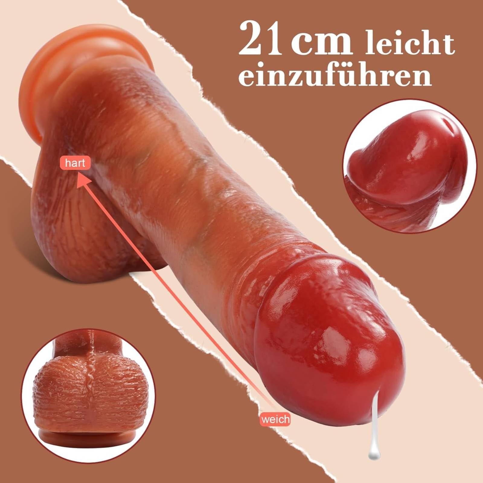 HIVEFUN Gode XXL Réaliste Large Sex Toýs Femme, Vibromasseurs Dildo Gode va et Vient électrique avec Fonction Chauffante avec Fonction Choc Gland Rotatif à 360°, Sextoy Godes Femme Vibrant Point G