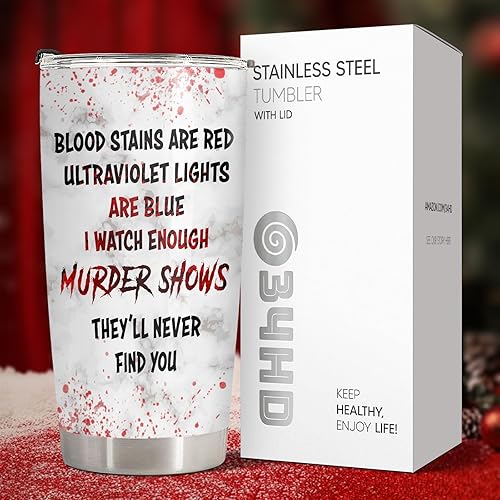 Vista 7 de Vaso de gato de terror con tapa, taza de película de terror de acero inoxidable de 20 onzas, taza de café única con gatos, Navidad, Halloween, Vaso