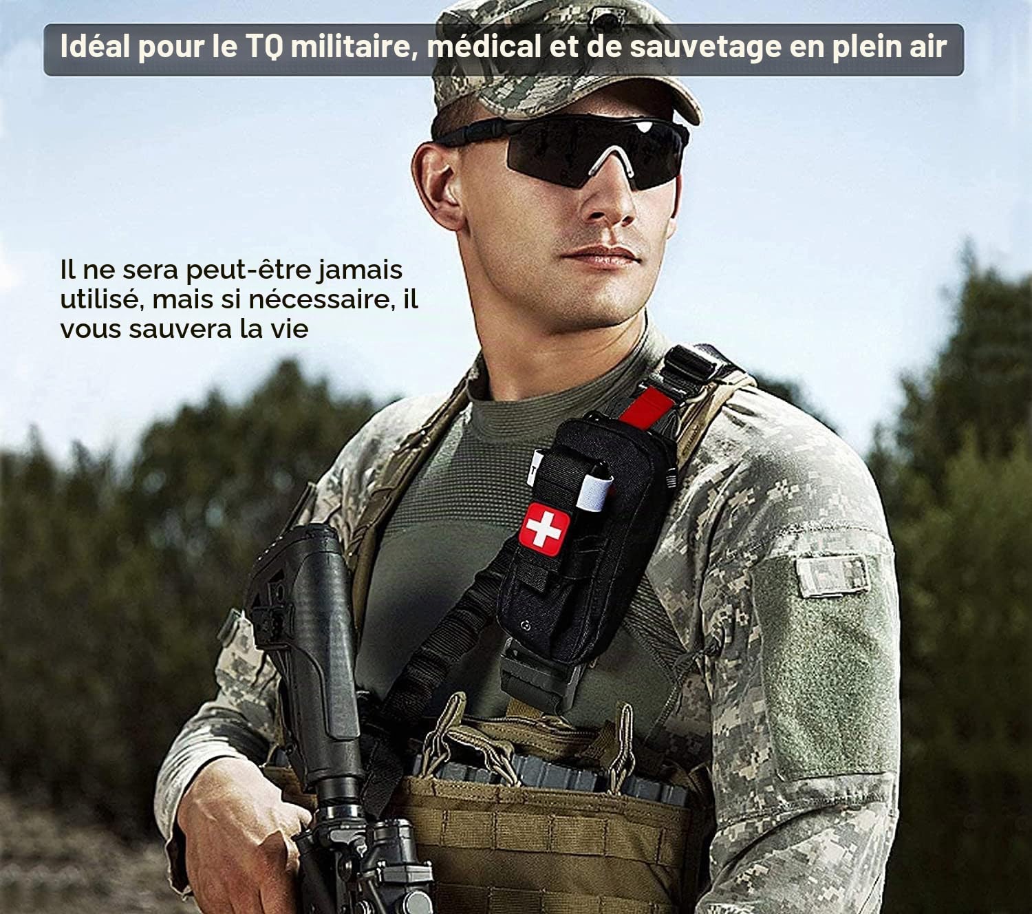 Med Kit Trauma Kit avec Tourniquet, Trousse Premiers Secours Survie en Cas d'urgence, Trousse Médicale EMT IFAK Contrôle Hémorragies Graves, Camping Militaire Et Randonnée.,A