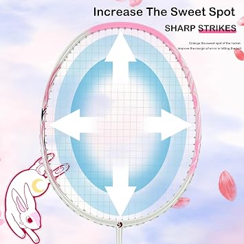 Senston Carbon-Fiber Badminton Racket 5U Badminton Racquet, Single Professional Badminton Rackets